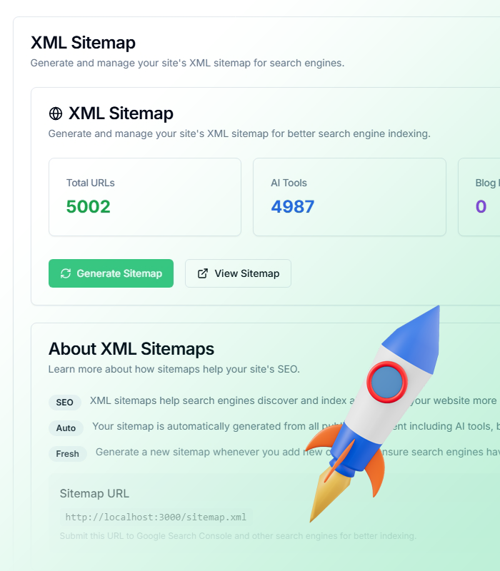 SEO and growth features: friendly URLs, custom meta, sitemap generation and schema-ready layout